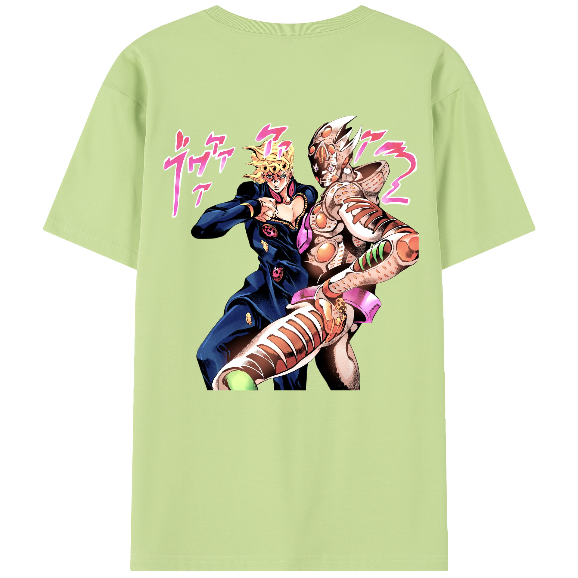 （画像用） ジョジョの奇妙な冒険 ジョルノ?ジョバァーナ JoJo's Bizarre Adventure Giorno Giovanna 綿100％半袖Tシャツ（背面プリント）